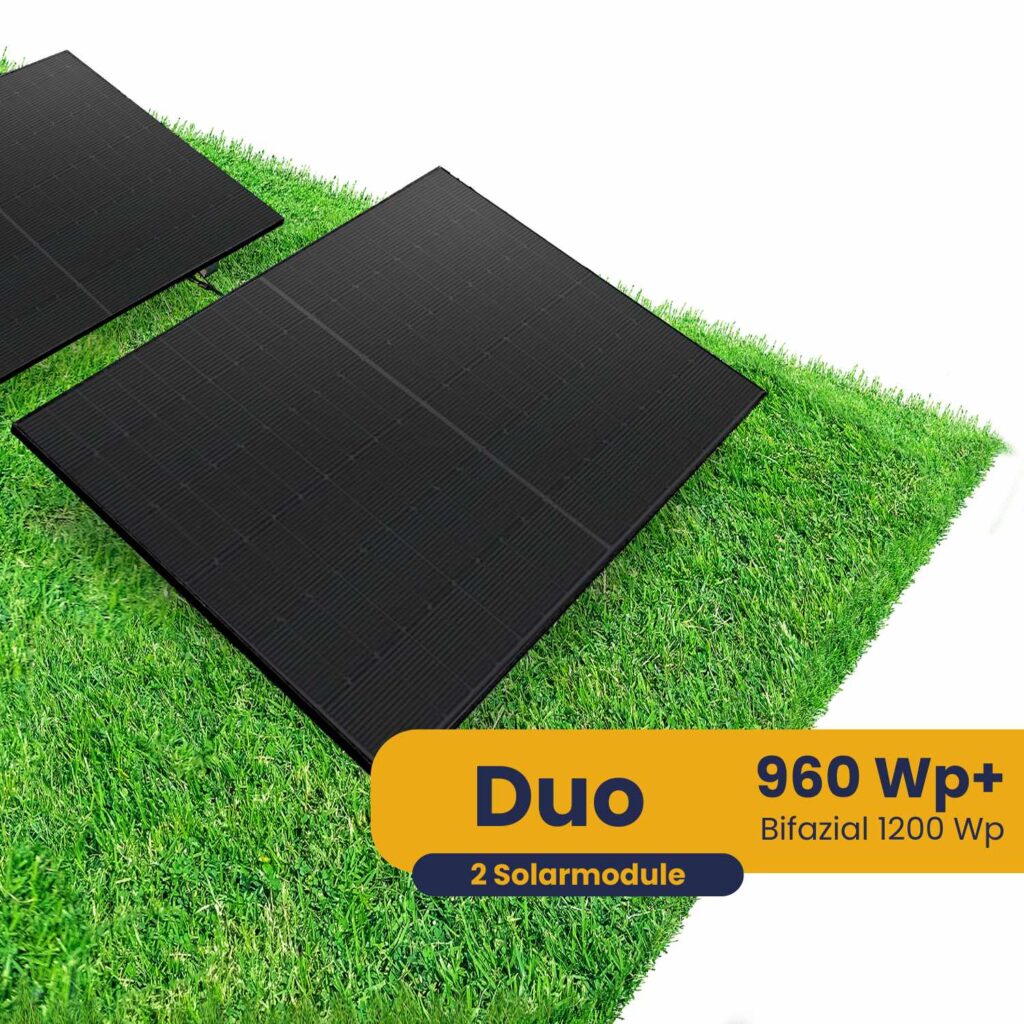 Balkonkraftwerke24 Duo Garten Komplettpaket (960Wp+) Bifazial
