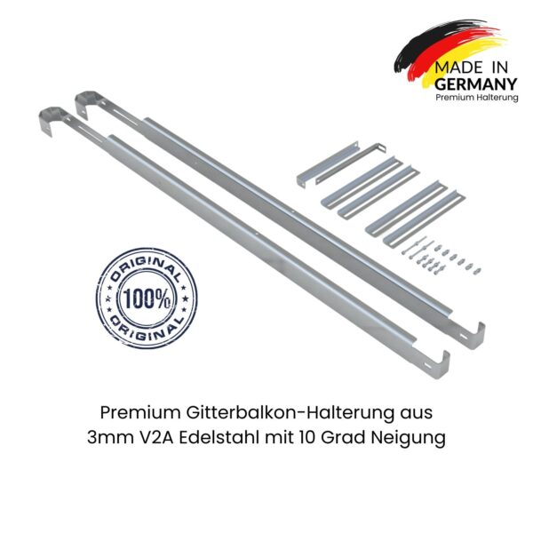 Balkonkraftwerke24 Duo Gitterbalkon Komplettpaket (960Wp+) Bifazial Bild 3